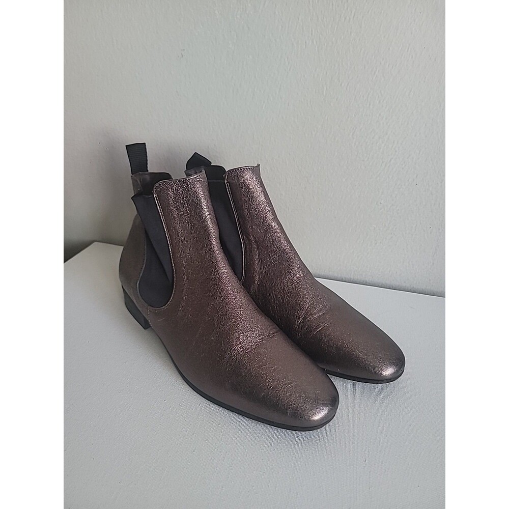 Boemos Shimmery Brown Leather Chelsea Boots Sz 40